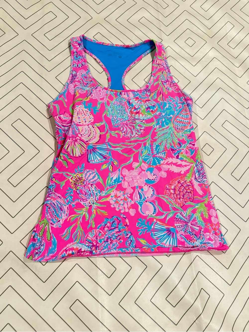 Lilly Pulitzer Pink Floral Racerback Athletic Tank